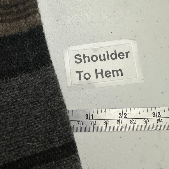 Rhonda Stark Womens Wool Blend Fringe Open Poncho Size M/L Western Boho - Picture 7 of 9